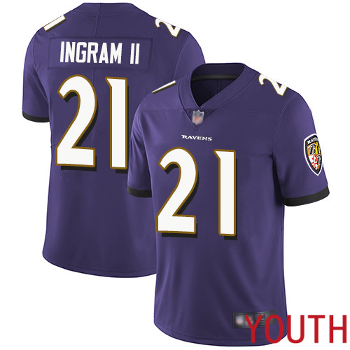 Baltimore Ravens Limited Purple Youth Mark Ingram II Home Jersey NFL Football #21 Vapor Untouchable